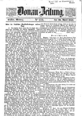 Donau-Zeitung Montag 26. April 1858