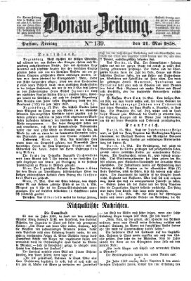 Donau-Zeitung Freitag 21. Mai 1858