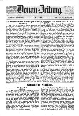 Donau-Zeitung Samstag 22. Mai 1858