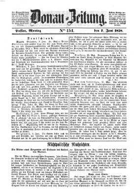 Donau-Zeitung Montag 7. Juni 1858