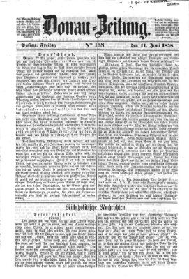 Donau-Zeitung Freitag 11. Juni 1858