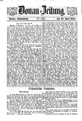 Donau-Zeitung Donnerstag 17. Juni 1858