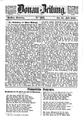 Donau-Zeitung Sonntag 25. Juli 1858