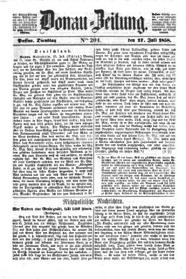 Donau-Zeitung Dienstag 27. Juli 1858