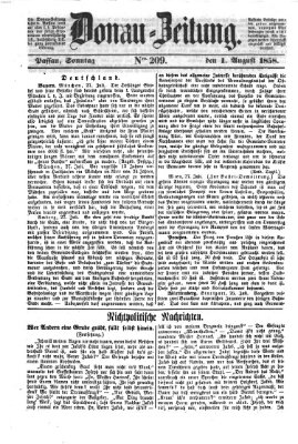 Donau-Zeitung Sonntag 1. August 1858