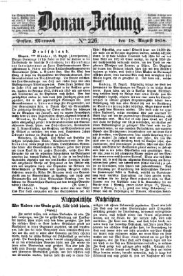 Donau-Zeitung Mittwoch 18. August 1858