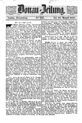 Donau-Zeitung Donnerstag 19. August 1858