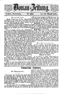 Donau-Zeitung Donnerstag 26. August 1858