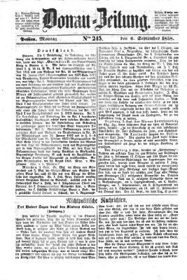 Donau-Zeitung Montag 6. September 1858