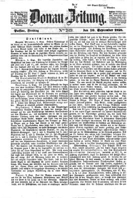 Donau-Zeitung Freitag 10. September 1858