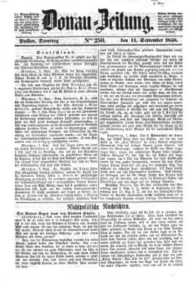 Donau-Zeitung Samstag 11. September 1858