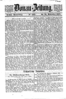 Donau-Zeitung Donnerstag 16. September 1858