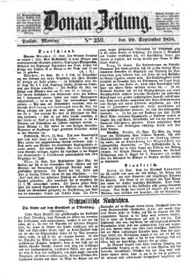 Donau-Zeitung Montag 20. September 1858