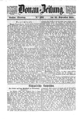 Donau-Zeitung Dienstag 21. September 1858