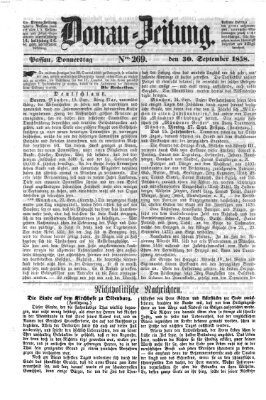 Donau-Zeitung Donnerstag 30. September 1858