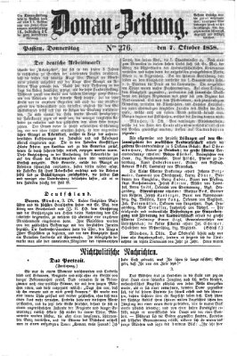 Donau-Zeitung Donnerstag 7. Oktober 1858