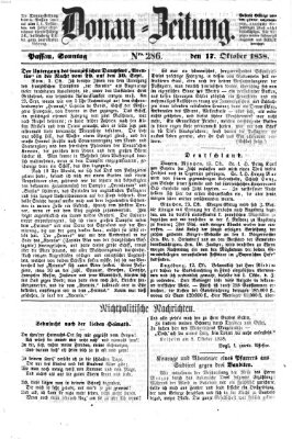 Donau-Zeitung Sonntag 17. Oktober 1858