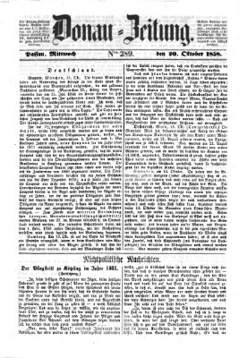 Donau-Zeitung Mittwoch 20. Oktober 1858