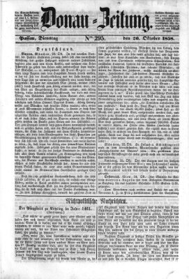 Donau-Zeitung Dienstag 26. Oktober 1858