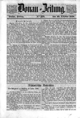 Donau-Zeitung Freitag 29. Oktober 1858