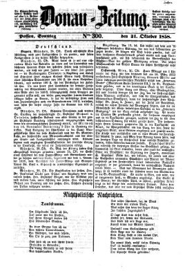 Donau-Zeitung Sonntag 31. Oktober 1858