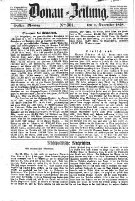 Donau-Zeitung Montag 1. November 1858