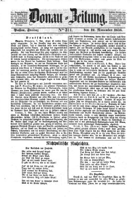 Donau-Zeitung Freitag 12. November 1858