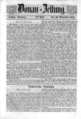 Donau-Zeitung Samstag 13. November 1858