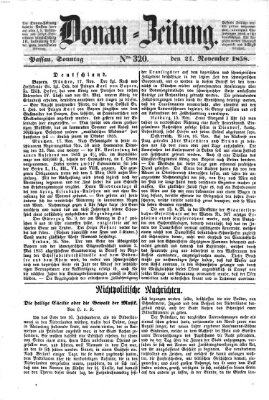 Donau-Zeitung Sonntag 21. November 1858