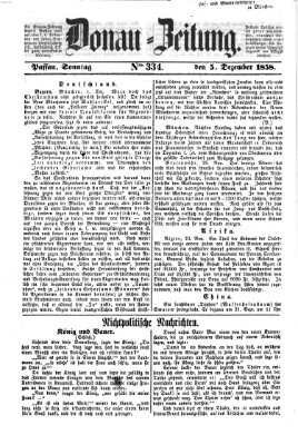 Donau-Zeitung Sonntag 5. Dezember 1858