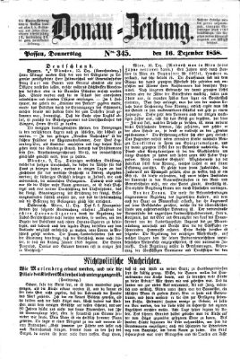 Donau-Zeitung Donnerstag 16. Dezember 1858