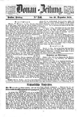 Donau-Zeitung Freitag 17. Dezember 1858