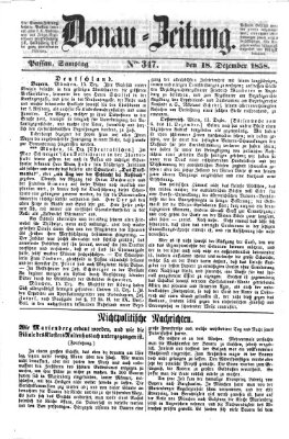 Donau-Zeitung Samstag 18. Dezember 1858