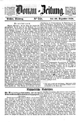 Donau-Zeitung Sonntag 19. Dezember 1858