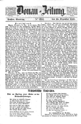 Donau-Zeitung Samstag 25. Dezember 1858