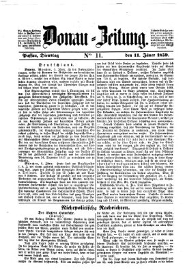 Donau-Zeitung Dienstag 11. Januar 1859