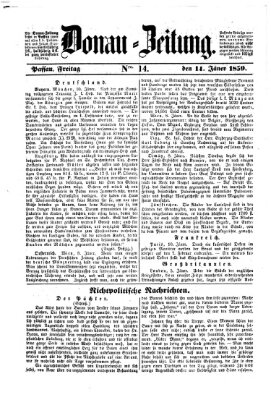 Donau-Zeitung Freitag 14. Januar 1859