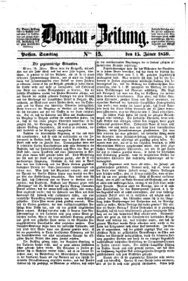 Donau-Zeitung Samstag 15. Januar 1859