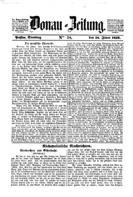 Donau-Zeitung Dienstag 18. Januar 1859