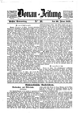 Donau-Zeitung Donnerstag 20. Januar 1859