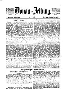 Donau-Zeitung Montag 24. Januar 1859