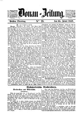 Donau-Zeitung Dienstag 25. Januar 1859