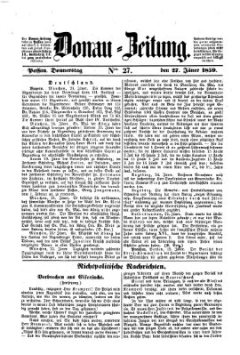 Donau-Zeitung Donnerstag 27. Januar 1859