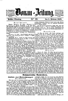 Donau-Zeitung Dienstag 1. Februar 1859