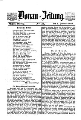 Donau-Zeitung Montag 7. Februar 1859