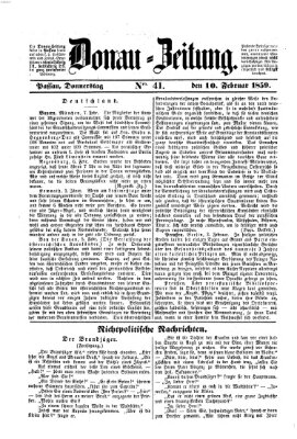 Donau-Zeitung Donnerstag 10. Februar 1859