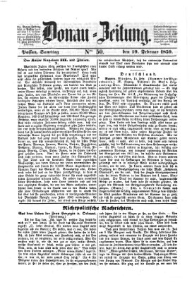 Donau-Zeitung Samstag 19. Februar 1859