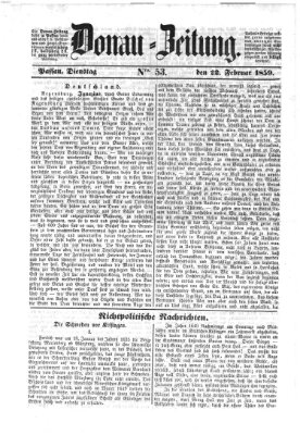 Donau-Zeitung Dienstag 22. Februar 1859