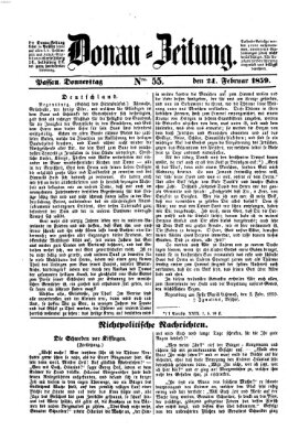 Donau-Zeitung Donnerstag 24. Februar 1859