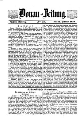 Donau-Zeitung Samstag 26. Februar 1859